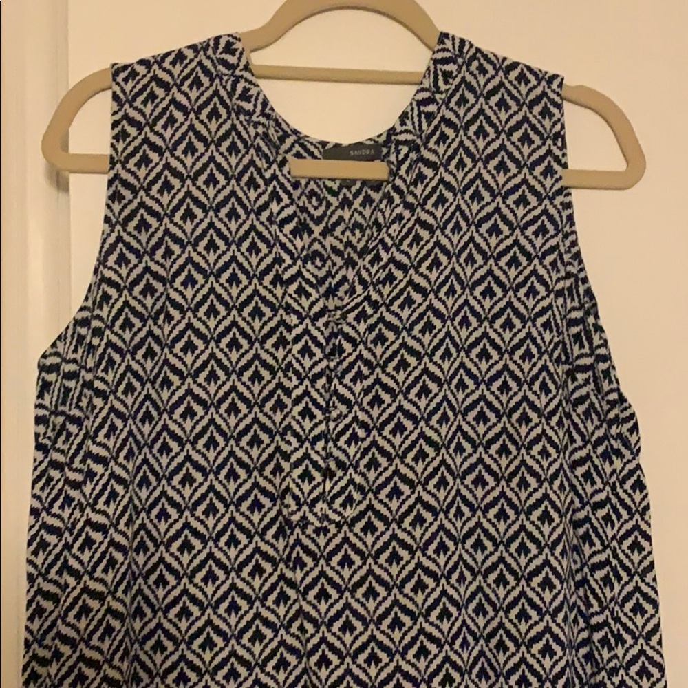 Nordstrom Sandra pleat back blouse high low hem